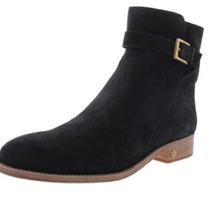 Tory Burch Womens Brooke Suede Pull On Ankle Boots in black, size 7.5